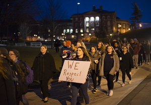 SU community members marched across campus and Marshall Street to fight against sexual violence and rape culture.